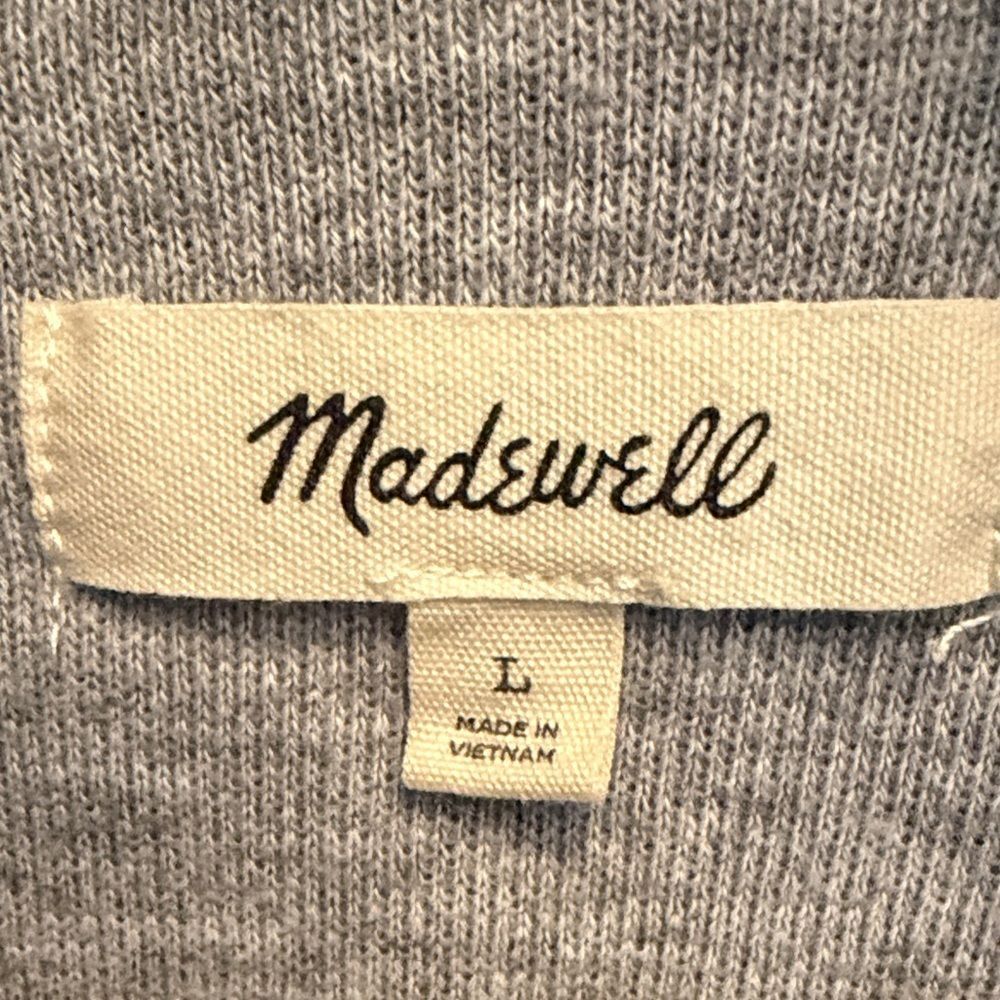 Madewell Heather Grey Sweatshirt Puffer Coat. Shawl-Collar Front Button. Size L - Picture 5 of 8